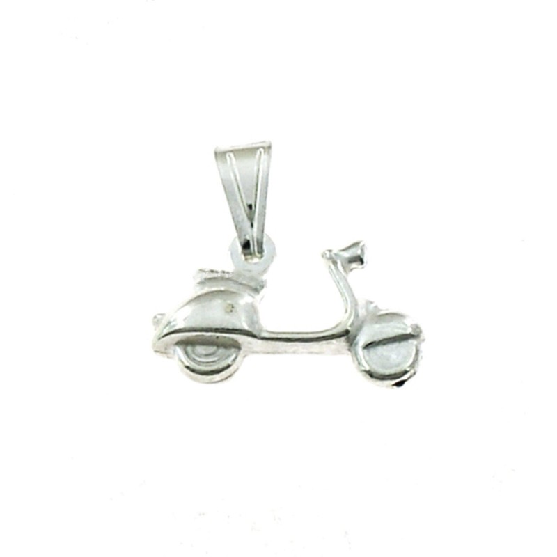 Ciondolo vespa accoppiato in argento bianco 925