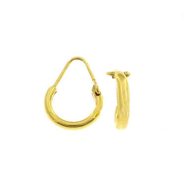 Orecchini a cerchio tubolare da ø 12 mm placcati oro giallo in argento 925