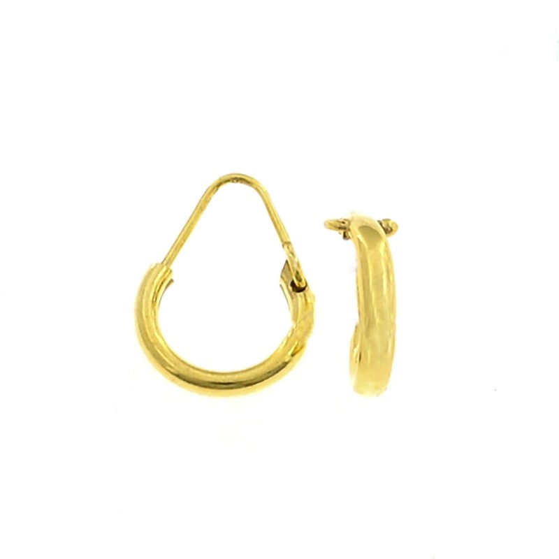 Orecchini a cerchio tubolare da ø 12 mm placcati oro giallo in argento 925