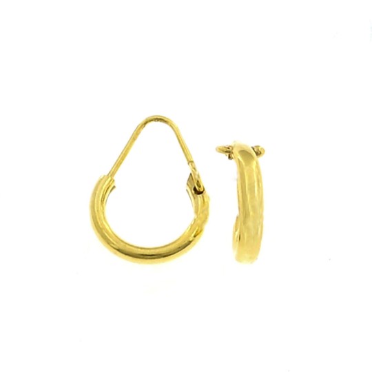 Tubular hoop earrings ø 12 mm yellow gold plated in 925 silver