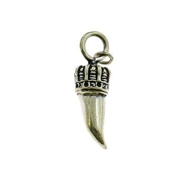 Horn pendant with crown in 925 silver casting