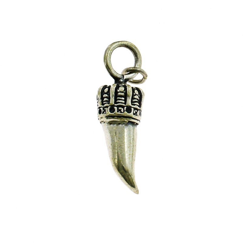 Horn pendant with crown in 925 silver casting