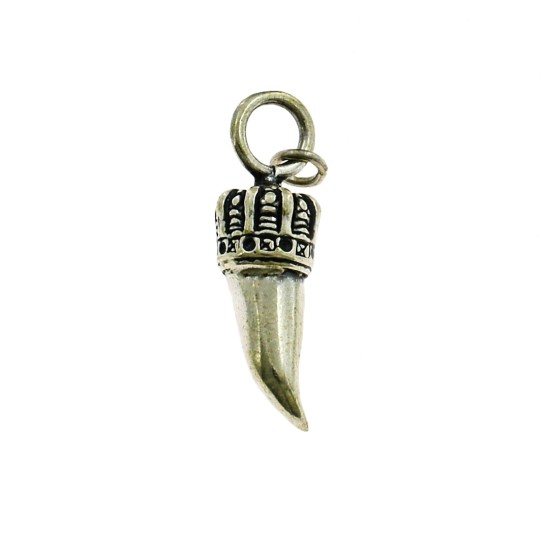 Ciondolo corno con corona in argento microfuso 925