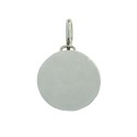 Smooth round medal ø 40 mm. white gold plated in 925 silver