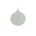 Medaglia liscia tonda ø 30 mm. placcata oro bianco in argento 925