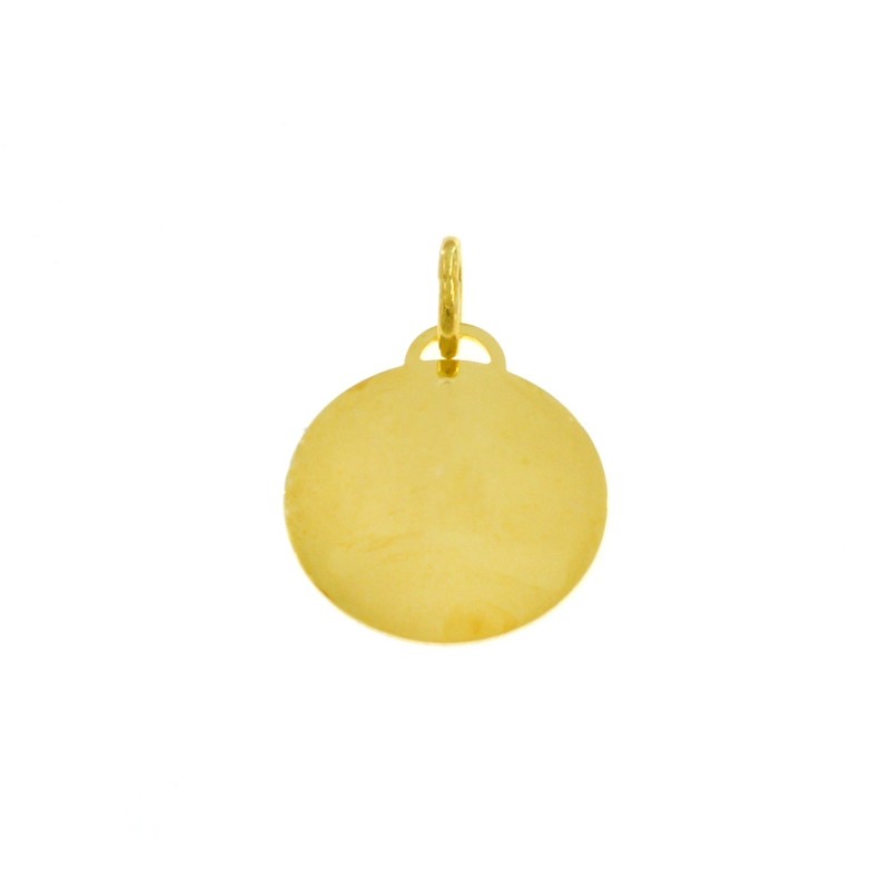 Medaglia liscia tonda ø 20 mm placcata oro giallo in argento 925