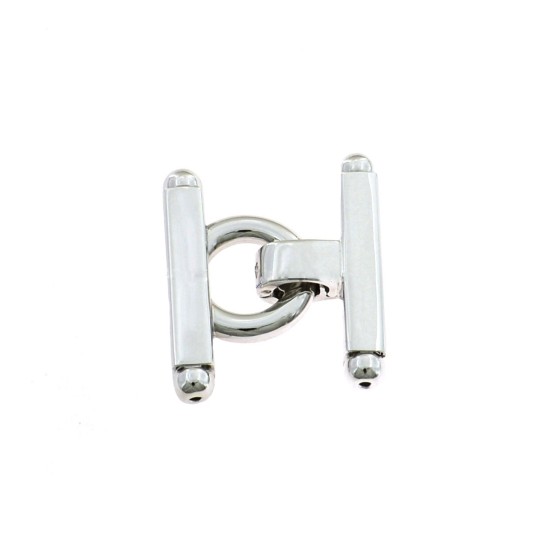 Chiusura a ponte 5 fili placcata oro bianco in argento 925