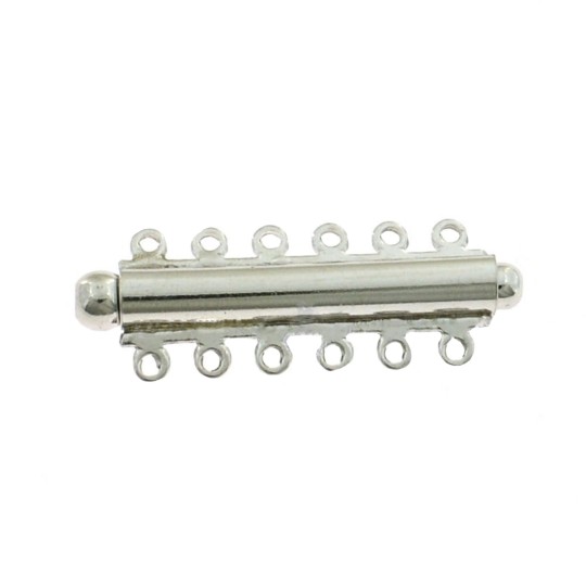 Chiusura baionetta a 6 fili placcata oro bianco in argento 925