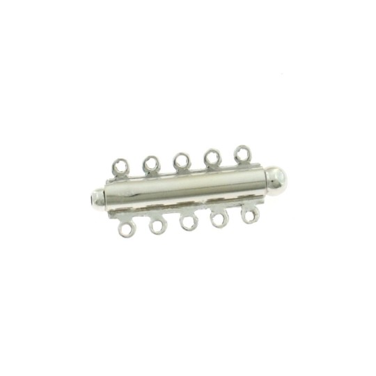 Chiusura baionetta a 5 fili placcata oro bianco in argento 925