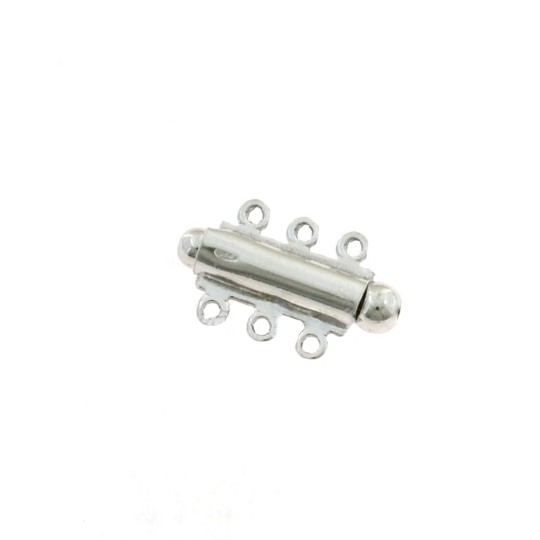 Chiusura baionetta a 3 fili placcata oro bianco in argento 925