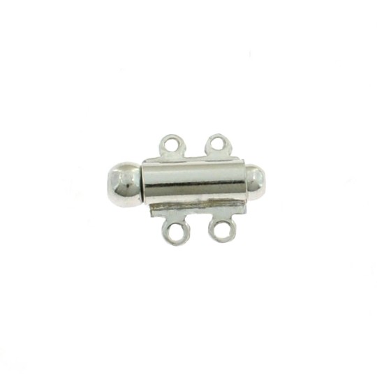 Chiusura baionetta a 2 fili placcata oro bianco in argento 925
