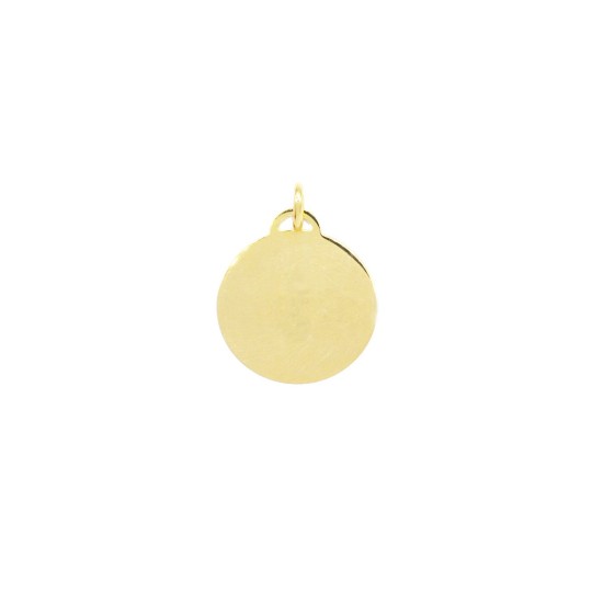 Medaglia liscia tonda ø 23 mm. placcata oro giallo in argento 925