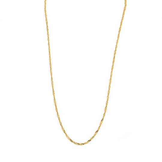 45cm Yellow Gold Plated 925 Silver Singapore Chain