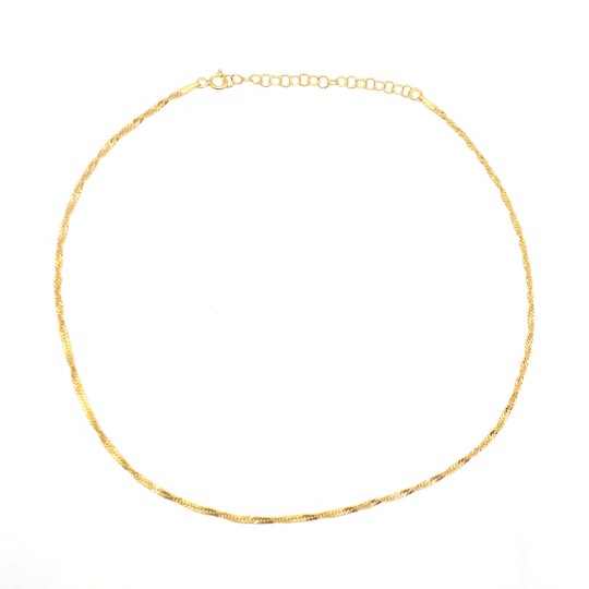 Catenina maglia singapore da 38 cm placcata oro giallo in argento 925