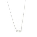 Collana maglia forzatina con infinito zirconato bianco placcata oro bianco in argento 925