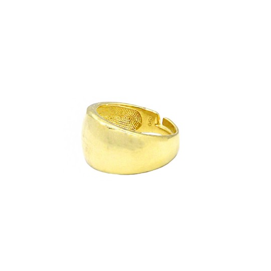 Anello regolabile fede bombata placcato oro giallo in argento 925