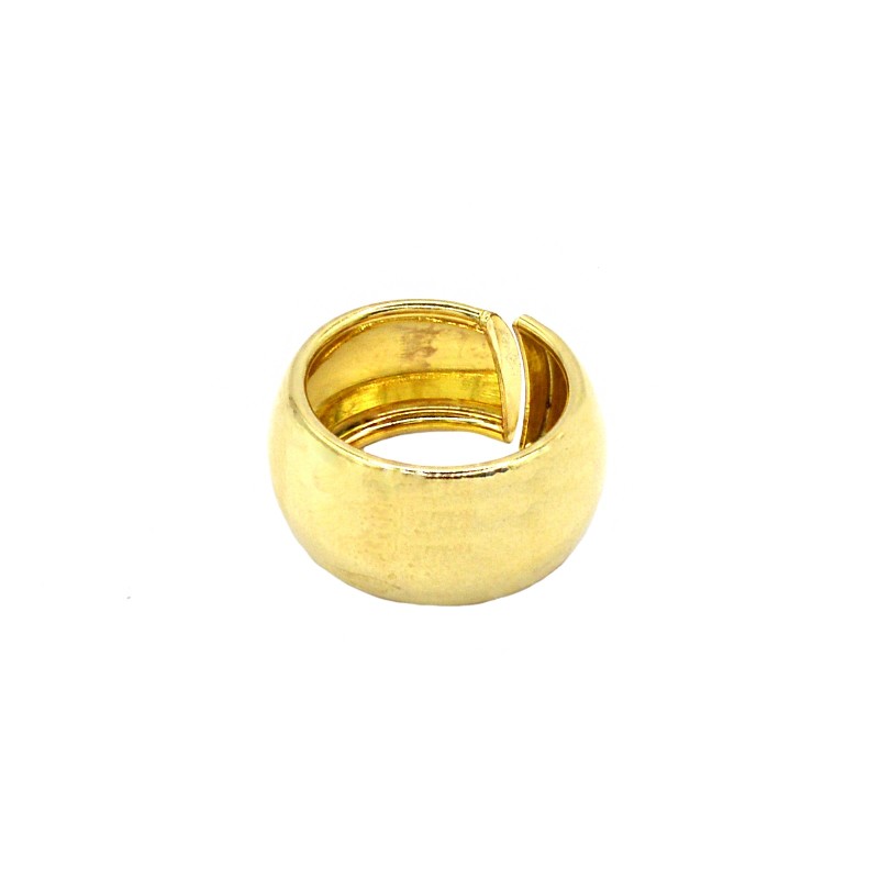 Anello regolabile fede bombata placcato oro giallo in argento 925
