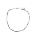Bracciale maglia corda e maglia quadrata con pepita centrale placcato oro bianco in argento 925