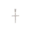 Ciondolo croce con zirconi neri a 4 griffe placcato oro bianco in argento 925