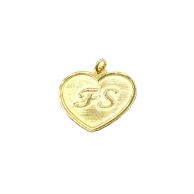 Ciondolo cuore personalizzato con incisione laser placcato oro giallo in argento 925