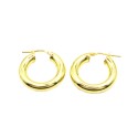 ø 40 mm tubular hoop earrings with bridge closure, yellow gold plated in 925 silver