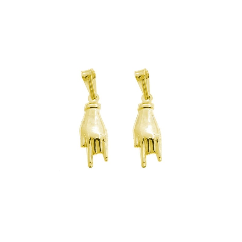 Hand pendants with horns yellow gold plated in 925 silver (2 pcs.)