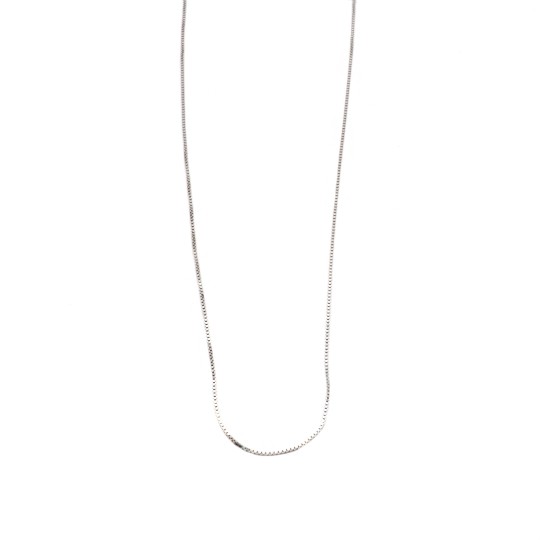 1.5mm Diamond Venetian Chain White Gold Plated in 925 Silver (50cm)