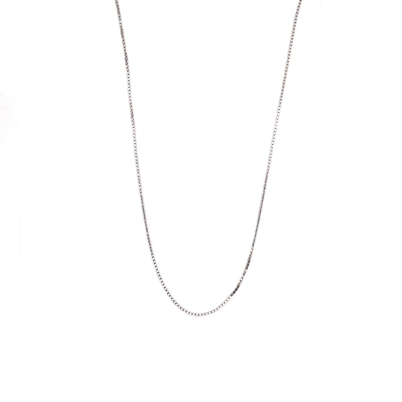 Catenina maglia veneziana diamantata da 1.2 mm placcata oro bianco in argento 925 (60 cm)