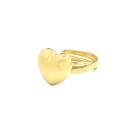 Anello regolabile cuore bombato small placcato oro giallo in argento 925