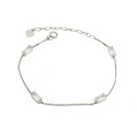 copia di Bracciale maglia veneziana con baguette a tramezzo placcato oro bianco in argento 925