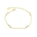Bracciale maglia veneziana con baguette a tramezzo placcato oro giallo in argento 925