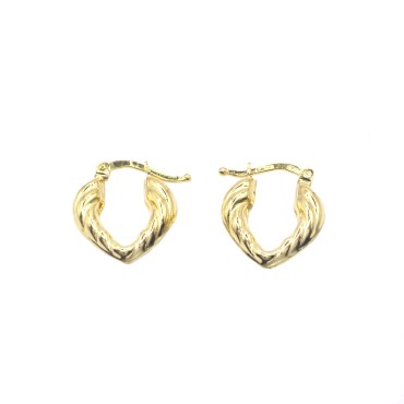 Orecchini a rombo torchon lucidi placcati oro giallo in argento 925