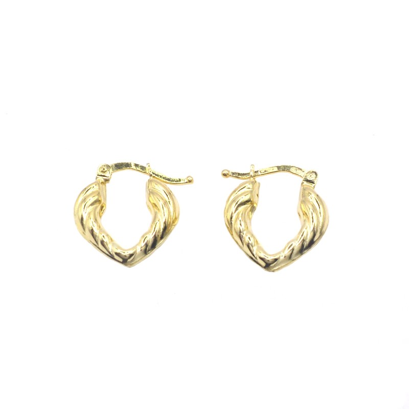 Orecchini a rombo torchon lucidi placcati oro giallo in argento 925