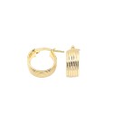 Orecchini a cerchio small rigato placcati oro giallo in argento 925