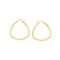 Orecchini a cerchio triangolari big placcati oro giallo in argento 925