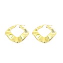 Orecchini a cerchio ventaglio chiusura a ponte placcato oro giallo in argento 925