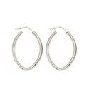 Orecchini a cerchio ovali con chiusura a ponte placcati oro bianchi in argento 925