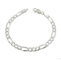 3 1 6.5 mm chain link bracelet white gold plated in 925 silver