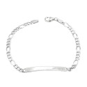 Bracciale a targa da 3 mm. placcato oro bianco in argento 925