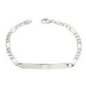 Bracciale a targa da 3 mm. placcato oro bianco in argento 925