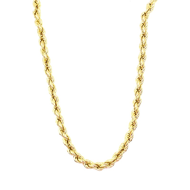 Catenina maglia funetta da 6,5 mm. placcata oro giallo in argento 925 (70 cm)