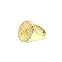 Anello mignolo regolabile scudo ovale placcato oro bianco in argento 925