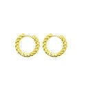 Orecchini a cerchio intrecciati con chiusura a ponte placcati oro giallo in argento 925