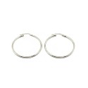 Orecchini a cerchio canna tubolare con chiusura a ponte placcati oro bianco in argento 925