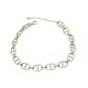 Bracciale maglia marina zirconato bianco placcato oro bianco in argento 925