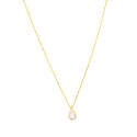 Collana forzatina con ciondolo a goccia con punto luce bianco in cornice di zirconi bianchi placcato oro giallo argento9