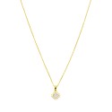 Collana forzatina con ciondolo fiore  con punto luce bianco in cornice di zirconi bianchi placcato oro giallo argento9