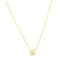 Collana forzatina fiore traforato con tondo centrale semizirconato bianco placcato oro giallo argento925