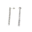 Orecchini pendenti tennis degradè di zirconi bianchi placcato oro bianco in argento 925
