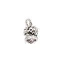 Angel caller pendant white gold plated with zircons and hearts in 925 silver